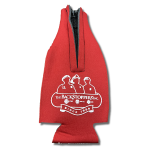 Koozie Zip-up Bottle Cooler - Red: Click to Enlarge