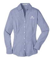 Port Authority Ladies Plaid Pattern  Shirt - Blue: Click to Enlarge