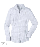 Port Authority Ladies Plaid Pattern  Shirt - White: Click to Enlarge